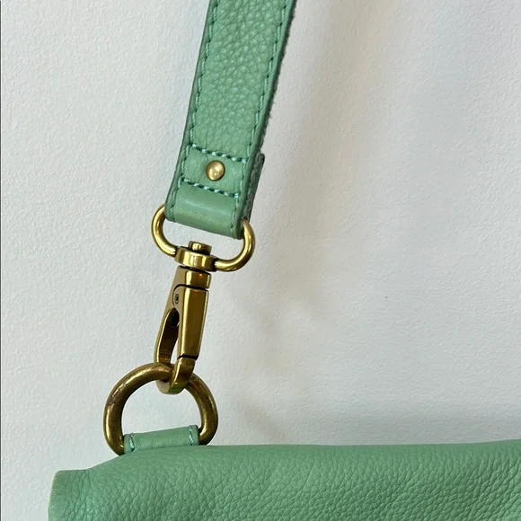 Fossil Green Leather Fold-over Shoulder Bag - Picture 3 of 11